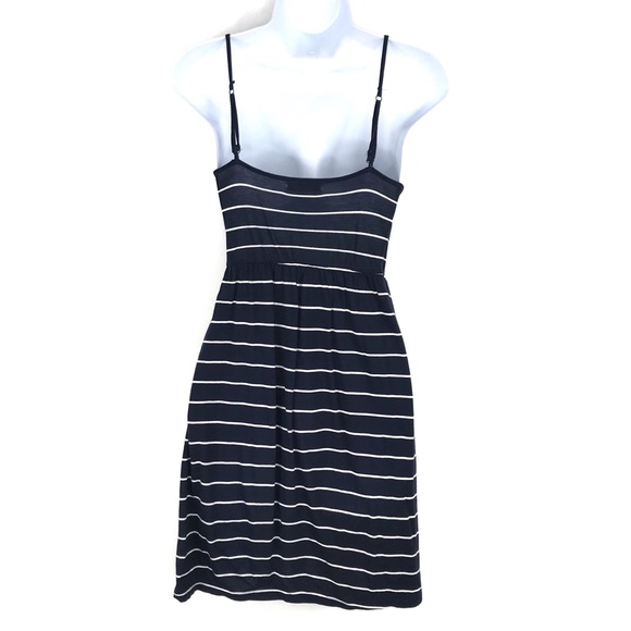 GARAGE Dark Blue White Striped Flowy Summer Dress - Picture 2 of 3